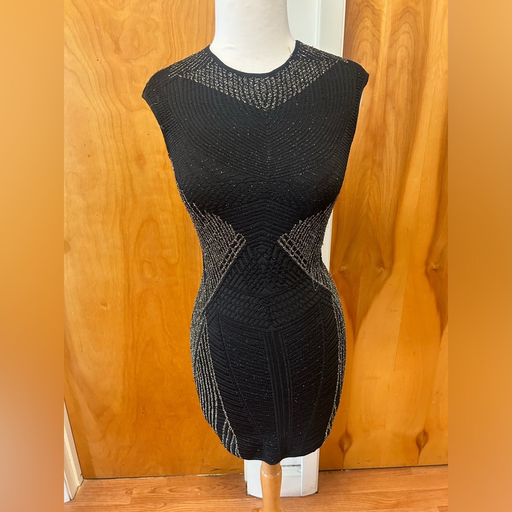 RVN black and gold body on sweater dress size XS